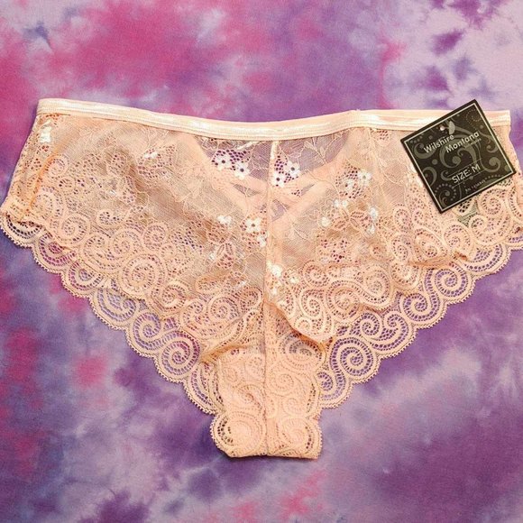 NWT Peach Corset Topped Lace Booty Short Cheeky Panties: M - Picture 2 of 5